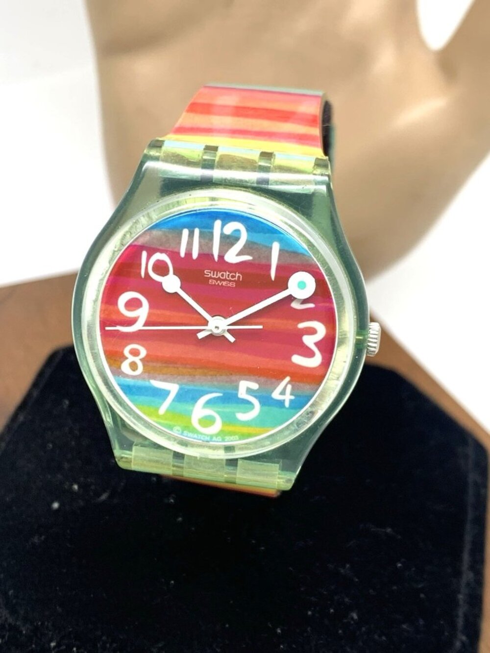 Swatch Women's Watch GS124 Swiss Quartz Color The Sky Colorful Rubber Band 34mm